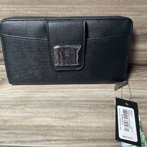 Badgley Mischka Wallet W/ Flap Pocket In Black NWT MSRP $59